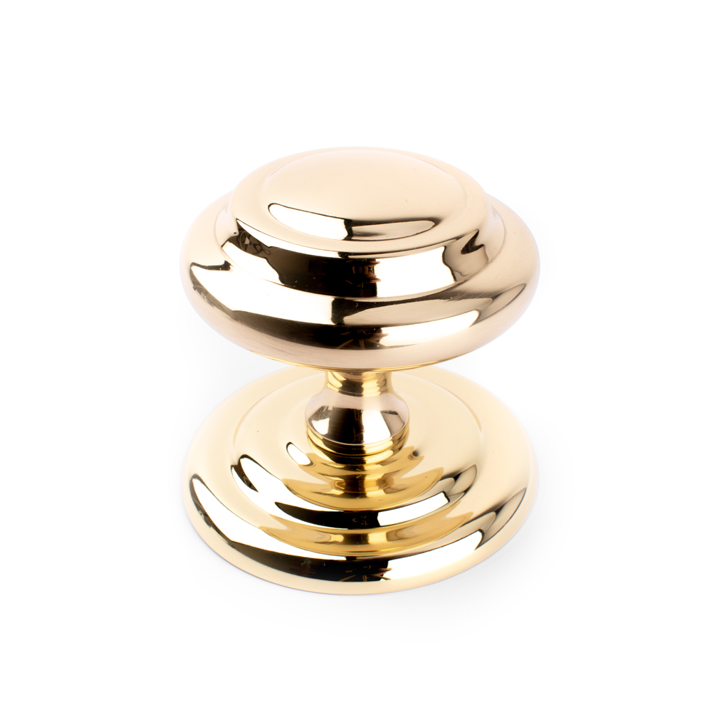 Dart Centre Door Knob - Polished Brass